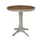 International Concepts Round 36 in Rd Ped Gathering Ht Table, 2 Emily Counter Ht Stools, Hickory/Stone, 36 in W, 36 in L K41-36RT-27B-S6172-2 - alternate 3